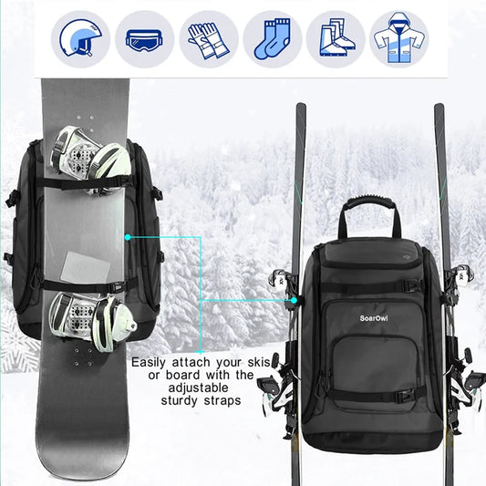 Ski Backpack 65L High-Capacity Nylon Waterproof Bag